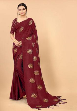 Picture of Elegant Silk Maroon Saree