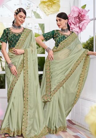 Picture of Amazing Satin & Organza Rosy Brown Saree