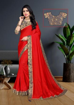 Picture of Marvelous Silk Crimson Saree