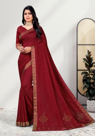 Picture of Comely Silk Maroon Saree