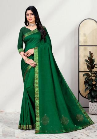 Picture of Bewitching Silk Dark Green Saree