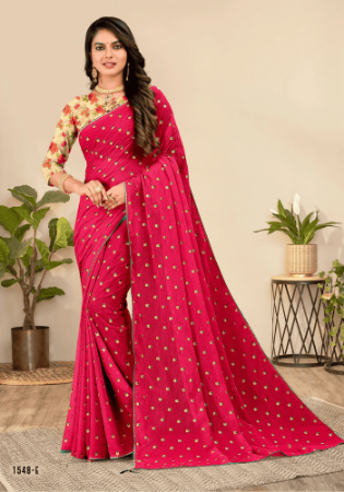 Picture of Splendid Net Deep Pink Saree