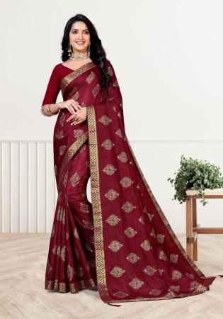 Picture of Pretty Silk Maroon Saree