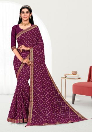 Picture of Statuesque Silk Purple Saree