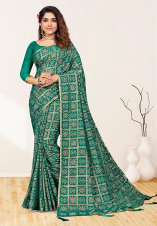 Picture of Well Formed Silk Sea Green Saree