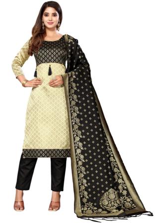 Picture of Shapely Silk Tan Straight Cut Salwar Kameez