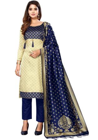 Picture of Silk Pale Golden Rod Straight Cut Salwar Kameez