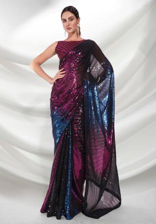 Picture of Resplendent Georgette Black Saree