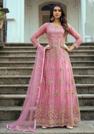 Picture of Bewitching Net Pale Violet Red Anarkali Salwar Kameez