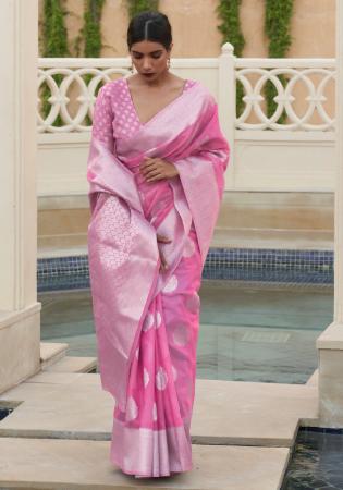 Picture of Resplendent Linen Pale Violet Red Saree