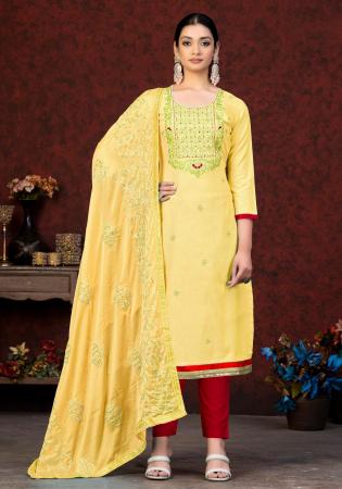 Picture of Comely Cotton Khaki Straight Cut Salwar Kameez