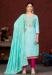 Picture of Cotton Powder Blue Straight Cut Salwar Kameez