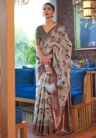 Picture of Wonderful Organza Dark Grey Saree