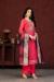 Picture of Excellent Chiffon Dark Red Straight Cut Salwar Kameez