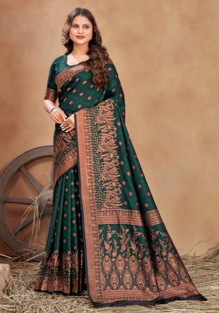 Picture of Gorgeous Silk Dark Slate Grey Saree