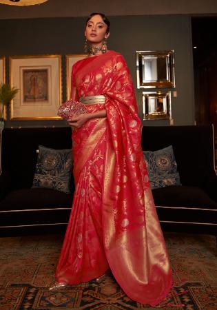 Picture of Stunning Silk Dark Red Saree