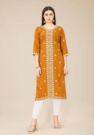 Picture of Delightful Silk Chocolate Kurtis & Tunic