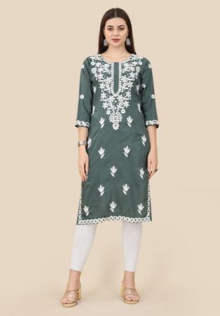 Picture of Bewitching Silk Slate Grey Kurtis & Tunic