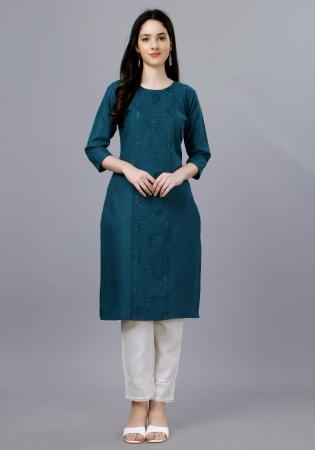 Picture of Pretty Cotton Midnight Blue Kurtis & Tunic