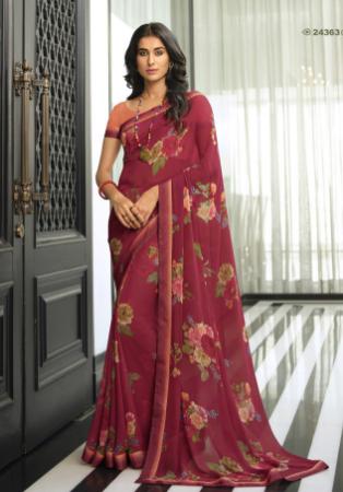 Picture of Classy Georgette Brown Saree