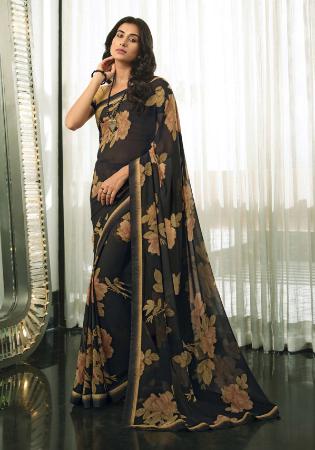 Picture of Charming Georgette Black Saree