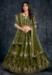 Picture of Ravishing Silk Dark Olive Green Lehenga Choli