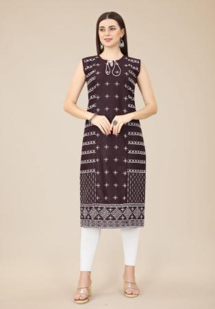 Picture of Delightful Cotton Black Kurtis & Tunic