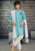 Picture of Statuesque Cotton Medium Aqua Marine Kids Kurta Pyjama