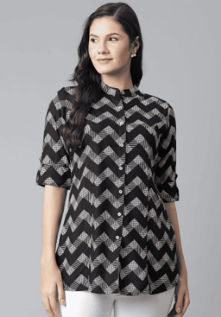 Picture of Beautiful Rayon Black Kurtis & Tunic