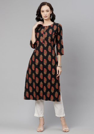 Picture of Taking Cotton Black Kurtis & Tunic