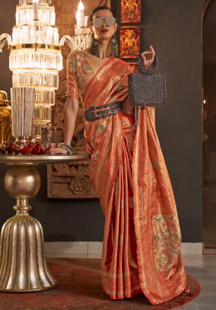 Picture of Excellent Silk Dark Khaki Saree