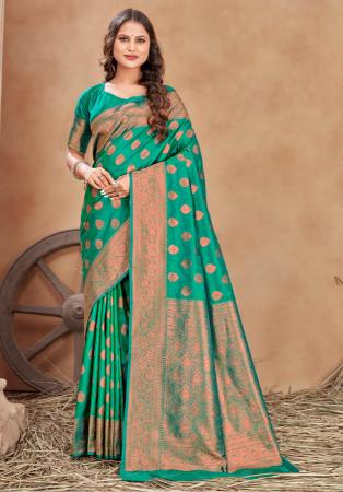 Picture of Superb Silk Dark Cyan Saree