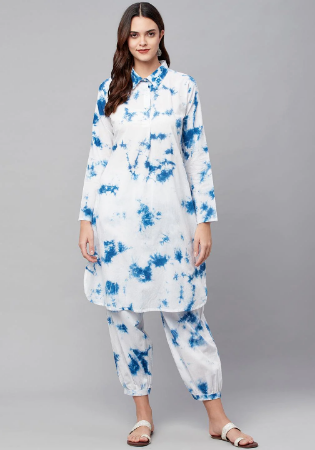 Picture of Good Looking Cotton White Smoke Kurtis & Tunic