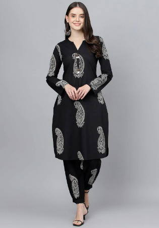 Picture of Amazing Cotton Black Kurtis & Tunic