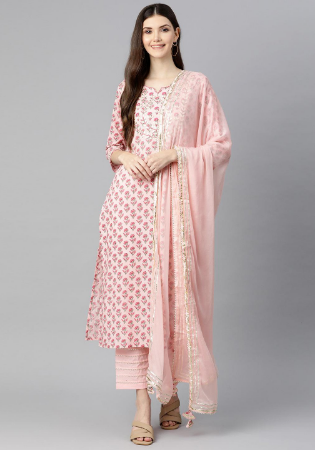 Picture of Cotton Pale Violet Red Readymade Salwar Kameez