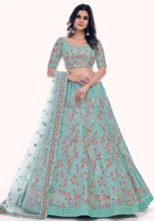 Picture of Charming Net Light Slate Grey Lehenga Choli