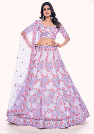 Picture of Wonderful Net Plum Lehenga Choli