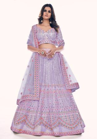 Picture of Charming Net Light Slate Grey Lehenga Choli