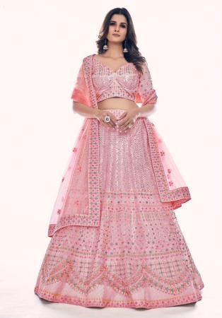 Picture of Ravishing Net Rosy Brown Lehenga Choli