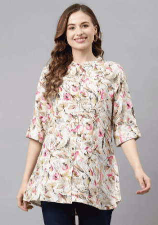 Picture of Charming Rayon Linen Kurtis & Tunic