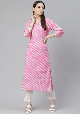 Picture of Rayon & Cotton Pale Violet Red Kurtis And Tunic