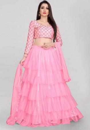 Picture of Sublime Net Pink Lehenga Choli