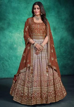 Picture of Elegant Georgette Sienna Readymade Gown