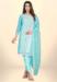 Picture of Organza Light Blue Straight Cut Salwar Kameez