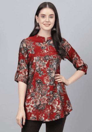 Picture of Comely Rayon Fire Brick Kurtis & Tunic