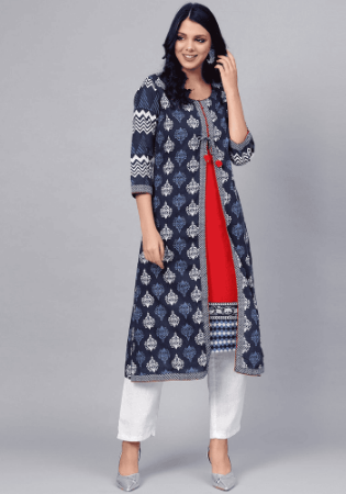 Picture of Lovely Cotton Dark Slate Blue Kurtis & Tunic