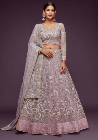 Picture of Resplendent Net Dark Grey Lehenga Choli