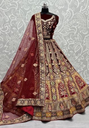 Picture of Stunning Georgette Maroon Lehenga Choli