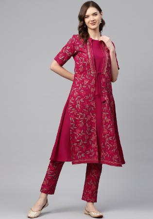 Picture of Magnificent Crepe & Silk Deep Pink Kurtis And Tunic