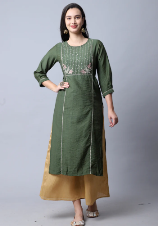 Picture of Lovely Cotton Sea Green Kurtis & Tunic